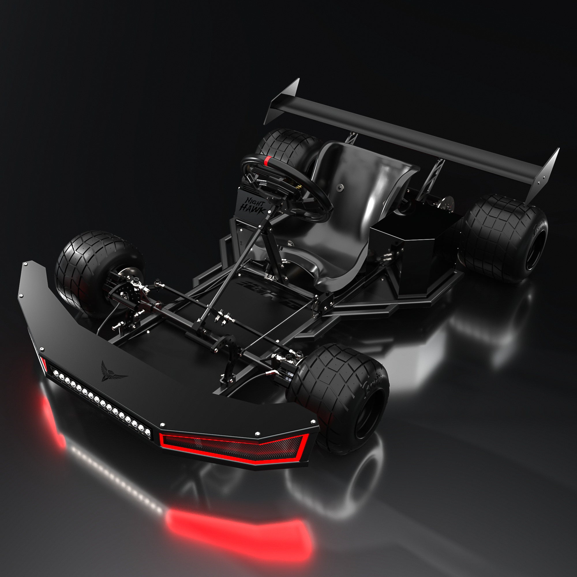 Rider enjoying a Nighthawk electric kart