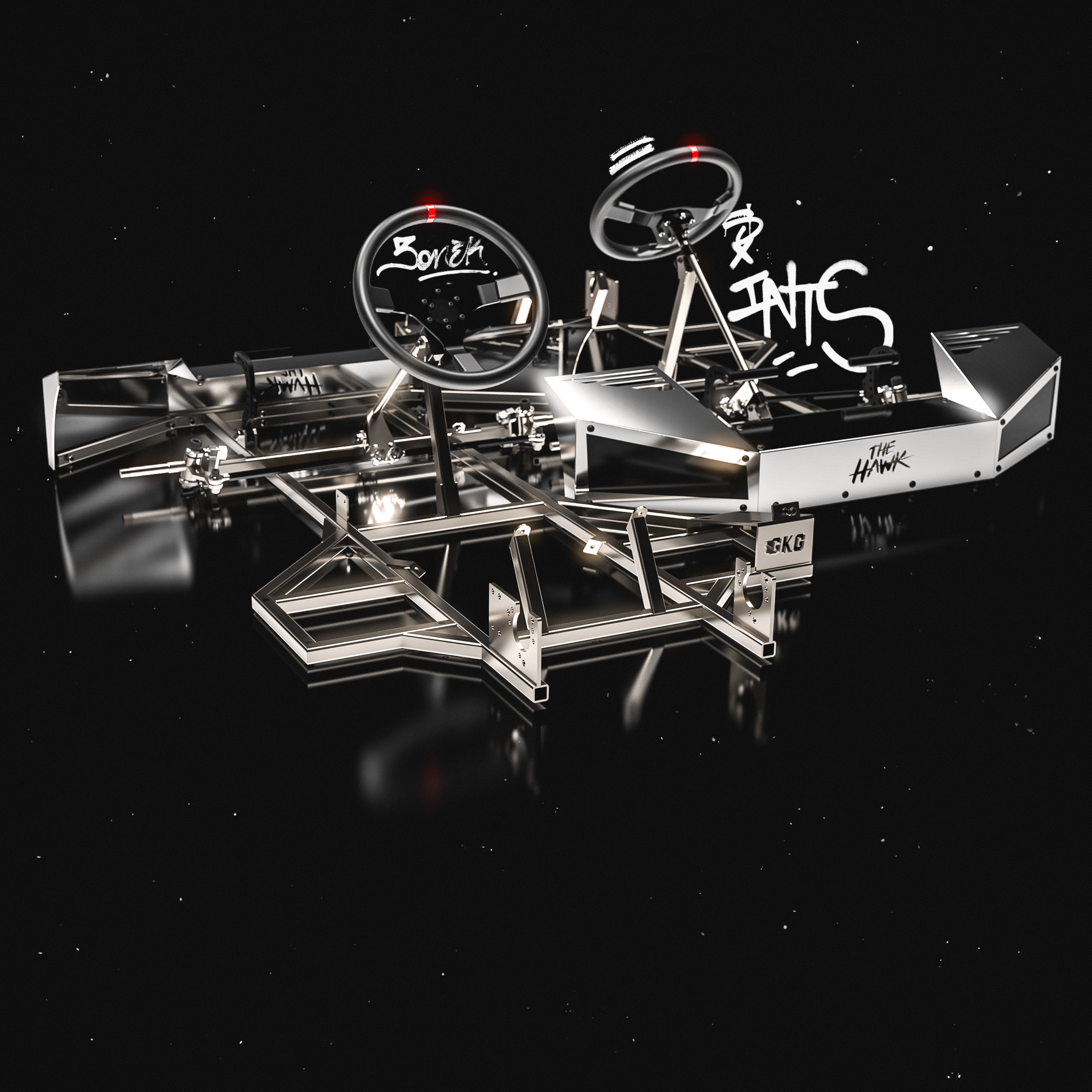 Go Kart Frame with graffiti